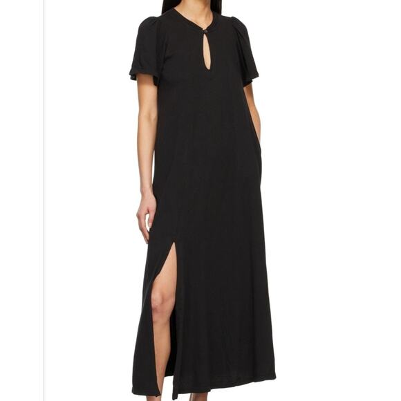 Raquel Allegra *IN NAVY BLUE* Flutter Sleeve Maxi Dress Size 1 Medium - Picture 1 of 10